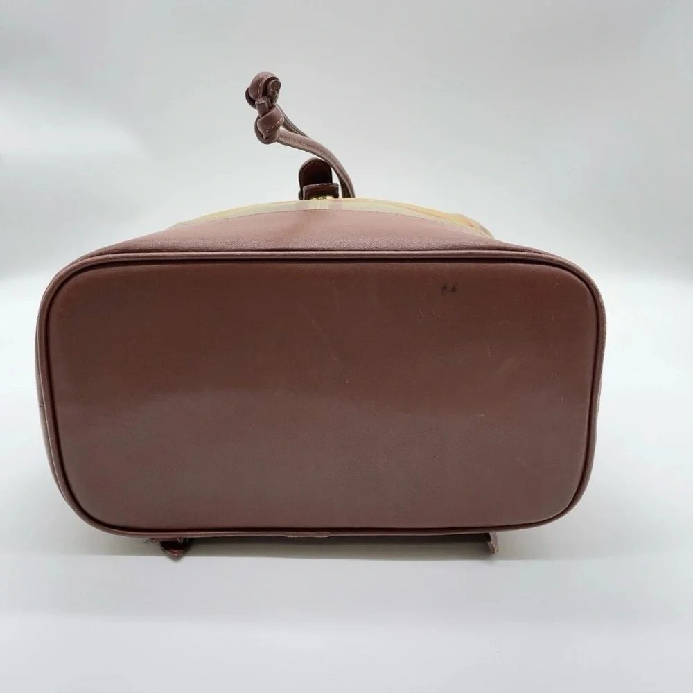 Authentic Burberry Nova Check Leather Nylon Brown Khaki Backpack